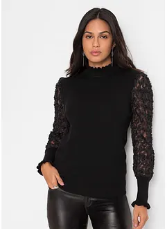 Maglione a collo alto in misto viscosa fluente, bonprix