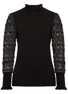 Maglione a collo alto in misto viscosa fluente, bonprix