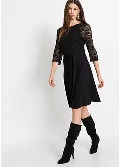 Abito di jersey con maniche in pizzo, bonprix