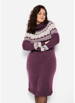 Abito in maglia con motivi norvegesi e collo a ciambella, bpc bonprix collection