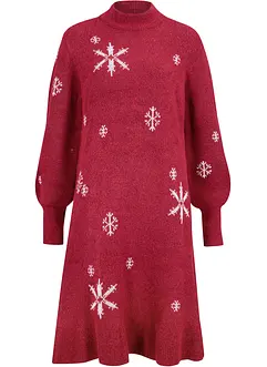 Abito in maglia con fiocchi di neve, bonprix