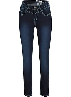 Jeans slim con impunture a contrasto, a vita media, bonprix