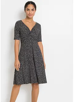 Abito in morbido jersey misto viscosa con drappeggio, bonprix