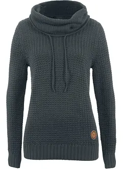 Maglione a collo alto con cordoncino, bonprix