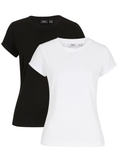 T-shirt con scollo rotondo (pacco da 2), bpc bonprix collection