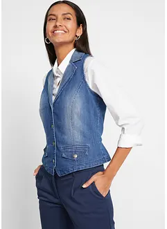 Gilet in jeans elasticizzato, bonprix