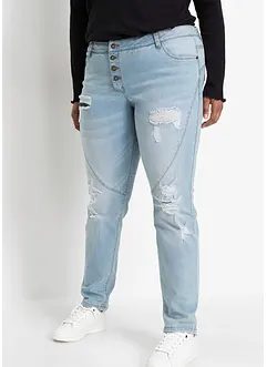 Jeans boyfriend sdruciti con poliestere riciclato, bonprix