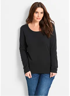 Maglia a maniche lunghe con scollo rotondo in puro cotone biologico, bonprix