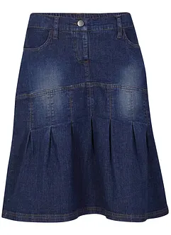 Gonna di jeans svasata con pinces e cinta comoda, bonprix