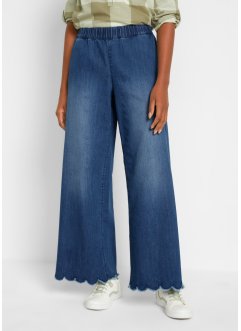Jeans con elastico in vita extra larghi con orlo ondulato e cinta comoda, bpc bonprix collection