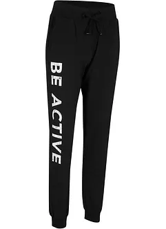 Pantaloni da jogging in cotone con stampa, loose fit, bonprix