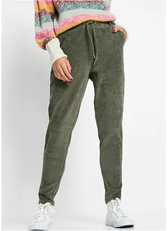 Pantaloni in velluto con cinta elastica, bonprix