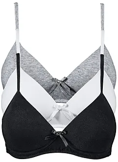 Reggiseno senza ferretto con coppe preformate e cotone biologico (pacco da 3), bonprix