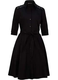 Abito chemisier con pizzo e fusciacca, bonprix