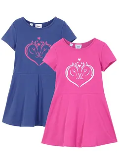 Abito di jersey in puro cotone biologico (pacco da 2), bonprix