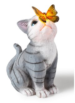 Lampada solare decorativa gatto con farfalla, bpc living bonprix collection