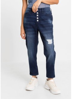 Jeans boyfriend con zone sdrucite in cotone biologico, RAINBOW