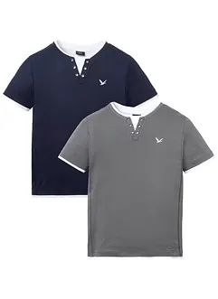 Maglia 2 in 1 a maniche corte (pacco da 2), bonprix