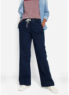 Jeans elasticizzati wide leg, vita media, bonprix