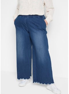 Jeans con elastico in vita extra larghi con orlo ondulato e cinta comoda, bpc bonprix collection