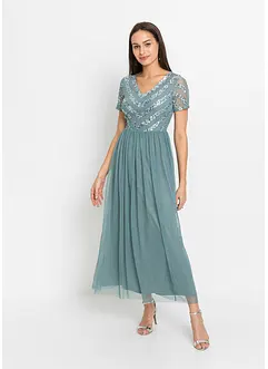 Abito lungo con ricami e paillettes, bonprix