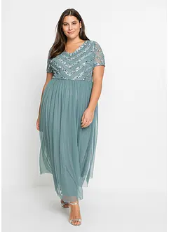Abito lungo con ricami e paillettes, bonprix