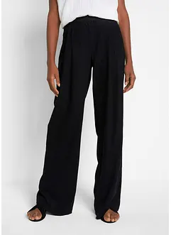 Pantaloni a palazzo in misto lino e viscosa leggero, bonprix