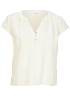 Blusa corta in misto lino con spacchi laterali, bonprix