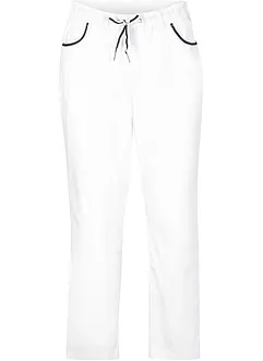 Pantaloni cropped in popeline con cinta comoda, bonprix