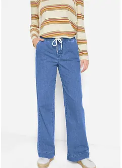 Jeans elasticizzati wide leg, vita media, bonprix