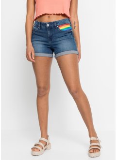 Shorts di jeans Pride con bandiera colorata, RAINBOW