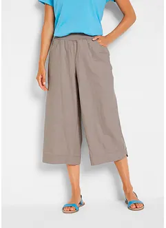Pantaloni cropped in misto lino e cotone, bonprix