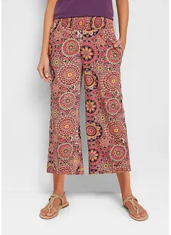 Pantaloni culotte larghi in jersey con cinta smock, bonprix