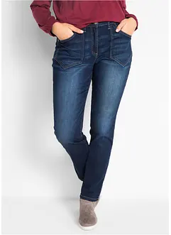 Jeans straight elasticizzati, vita alta, bonprix