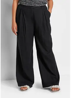 Pantaloni a palazzo in misto lino e viscosa leggero, bonprix