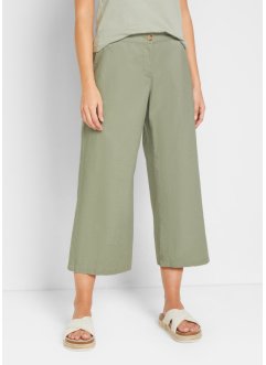 Pantaloni culotte in misto lino con cinta comoda, bpc bonprix collection