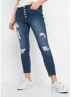 Jeans cropped strappati skinny, bonprix