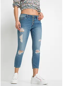 Jeans cropped strappati skinny, bonprix