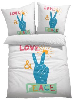 Biancheria da letto double-face con simbolo della pace, bpc living bonprix collection
