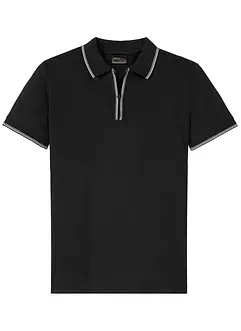 Polo in piquet di puro cotone con cerniera, bonprix