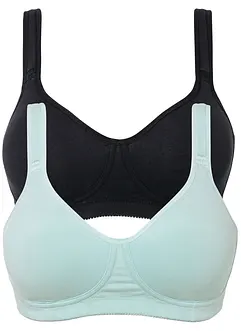 Reggiseno t-shirt senza ferretto con cotone (pacco da 2), bonprix