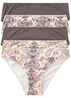 Slip alto con cotone comodo (pacco da 4), bonprix