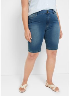 Bermuda di jeans super elasticizzati a vita alta, bpc bonprix collection