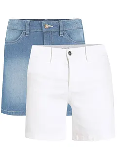 Shorts di jeans elasticizzati (pacco da 2), bonprix
