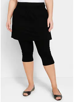 Leggings capri con gonna in misto cotone elasticizzato, bonprix