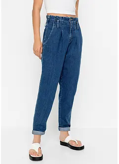 Mom jeans elasticizzati, a vita alta, bonprix