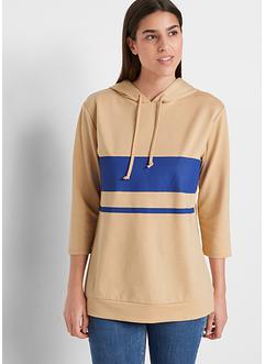 Bianco Felpa leggera con cappuccio e maniche corte Bonprix Donna Abbigliamento Maglioni e cardigan Felpe e hoodies Felpe 