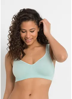 Reggiseno t-shirt senza ferretto con cotone (pacco da 2), bonprix