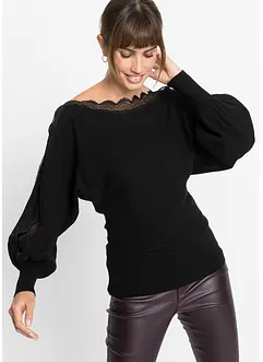 Maglione con pizzo, bonprix