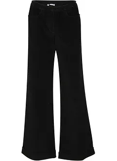Pantaloni larghi in velluto a coste elasticizzato, vita alta, bonprix